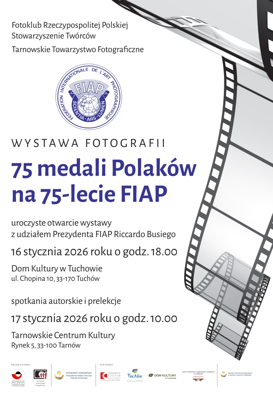 Plakat wystawy „75 medali Polaków na 75-lecie FIAP”