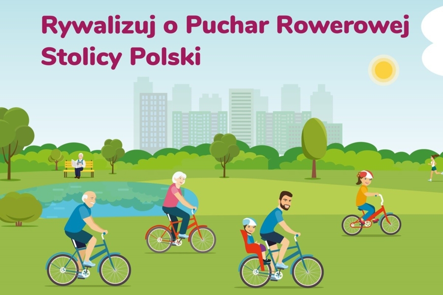 Plakat akcji Puchar Rowerowej Stolicy Polski