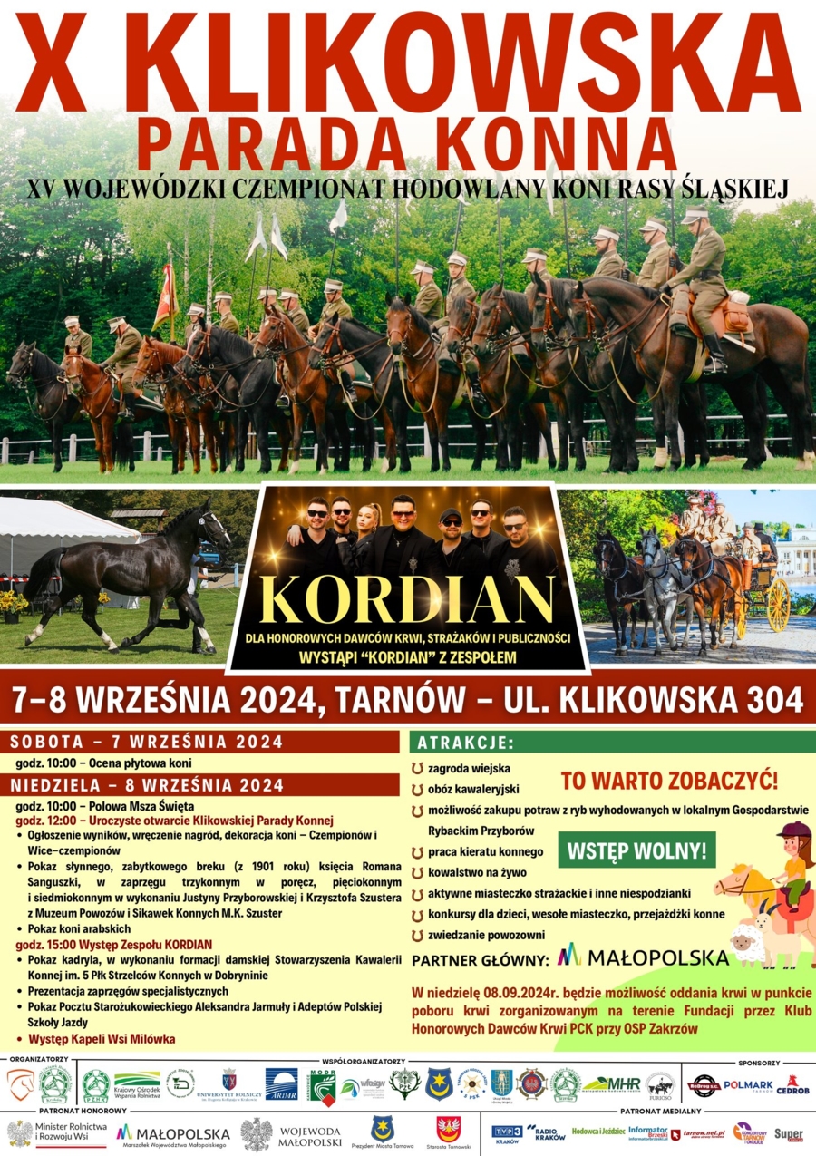 Plakat X Klikowskiej Parady Konnej