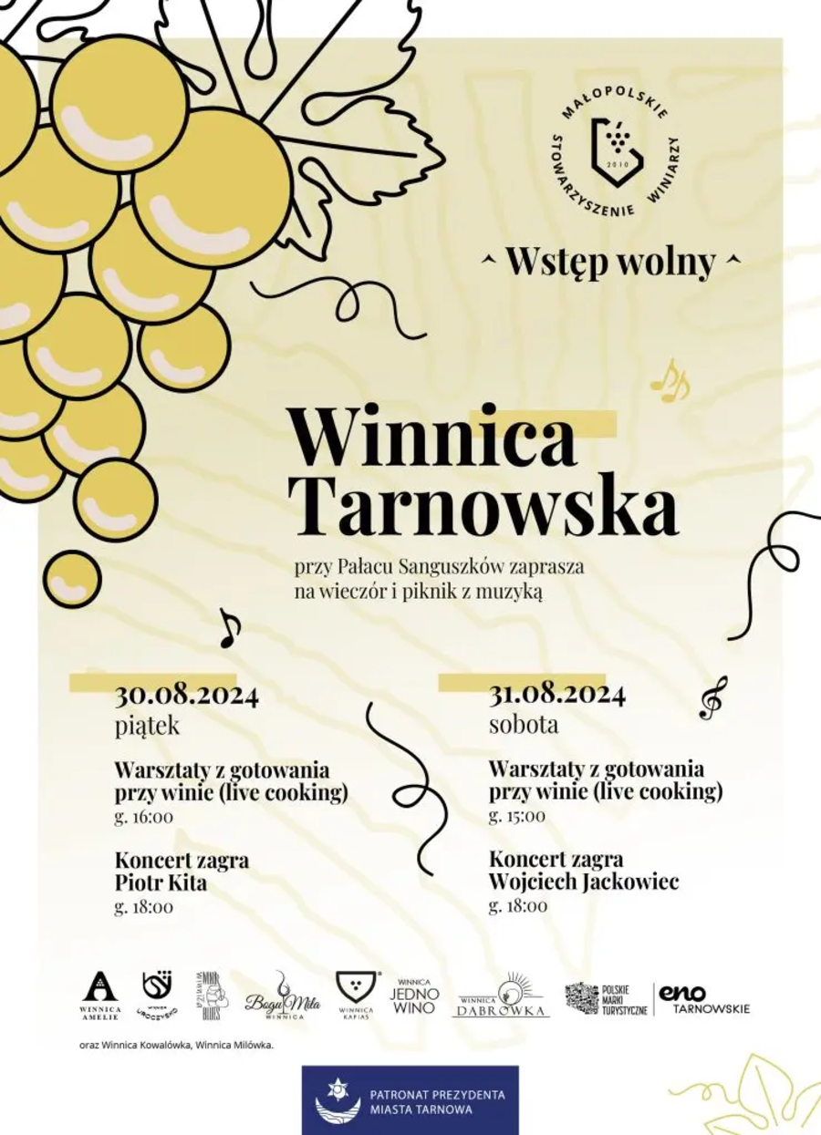 Plakat wieczorów i pikników z muzyką