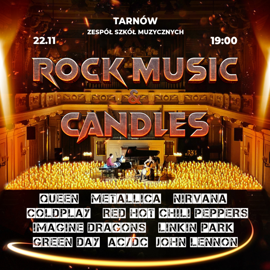 plakat Rock Music Candles