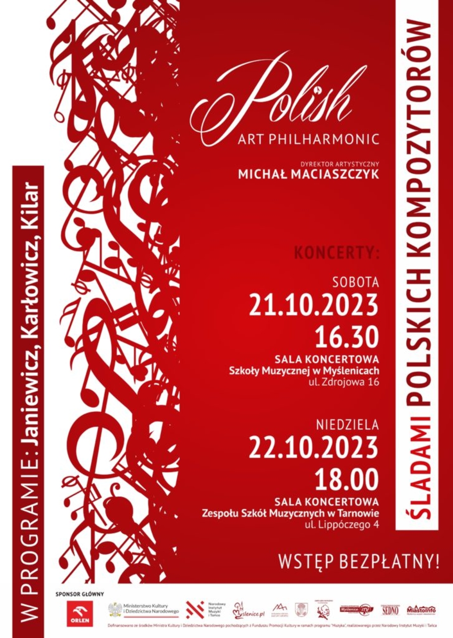 Plakat koncertu „Śladami kompozytorów polskich”
