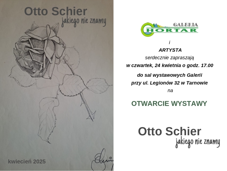 Zaproszenie na wernisaż wystawy "Otto Schier jakiego nie znamy"