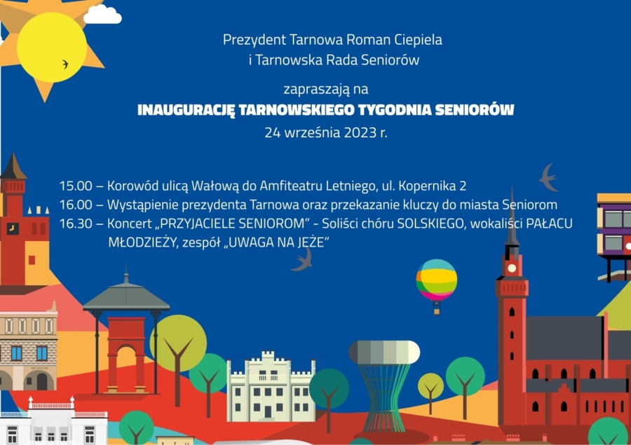 Plakat inauguracji Tarnowskiego Tygodnia Seniorów