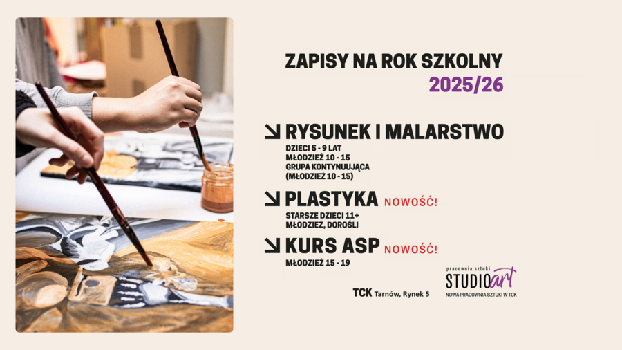 Plakat zapisów do Pracowni Studio ART