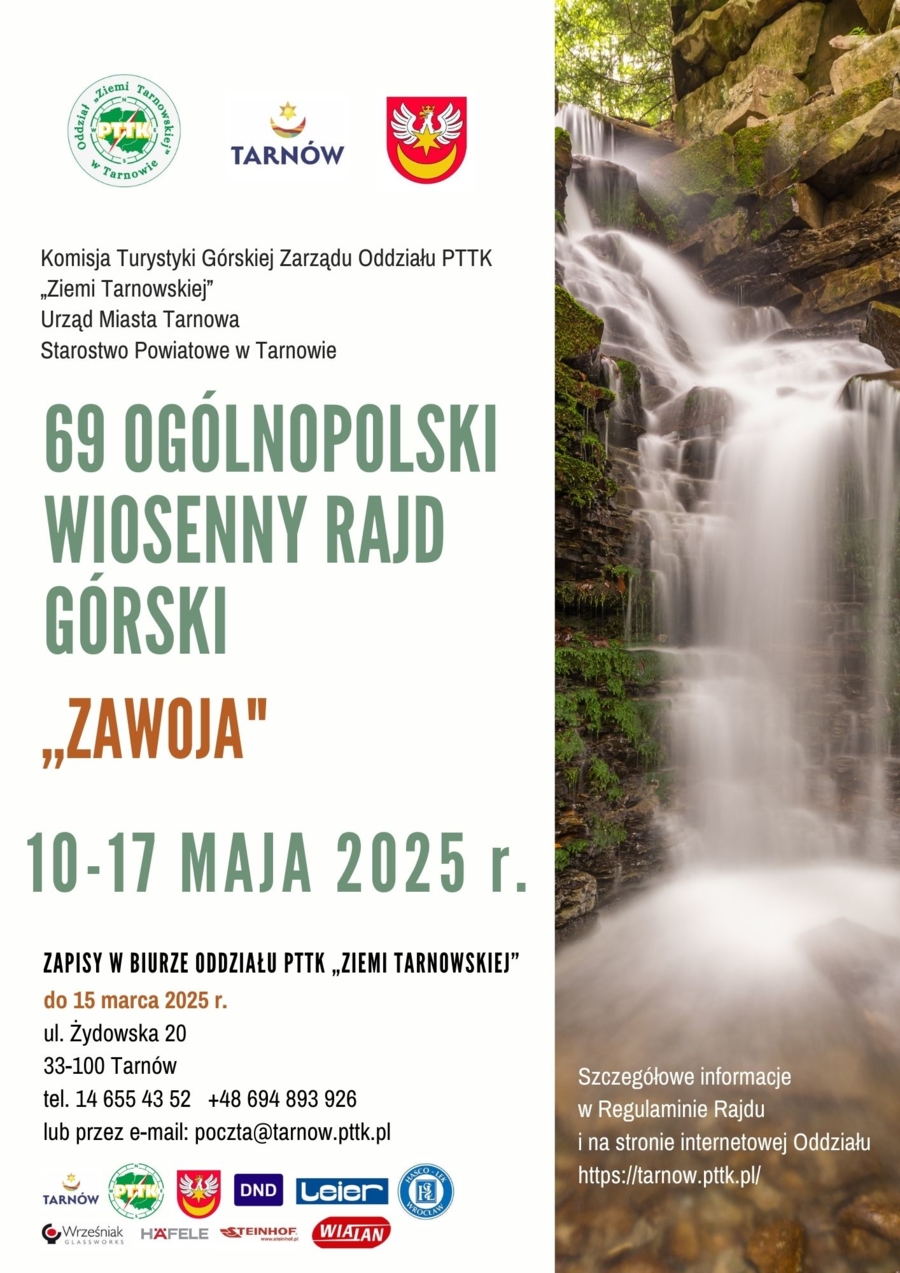 Plakat  69. Ogólnopolskiego Wiosennego Rajdu Górskiego „Zawoja”