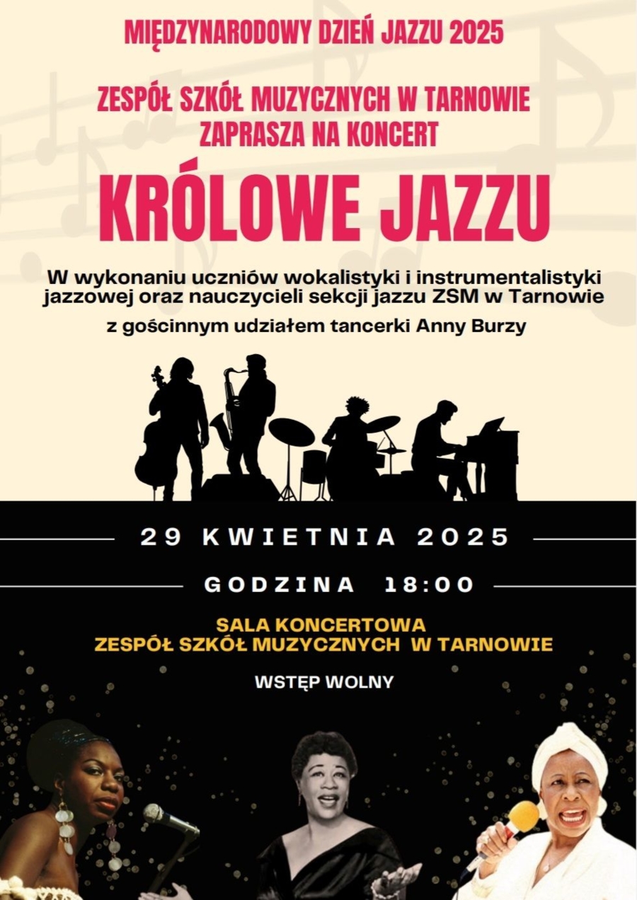 Plakat koncertu "Królowe Jazzu"