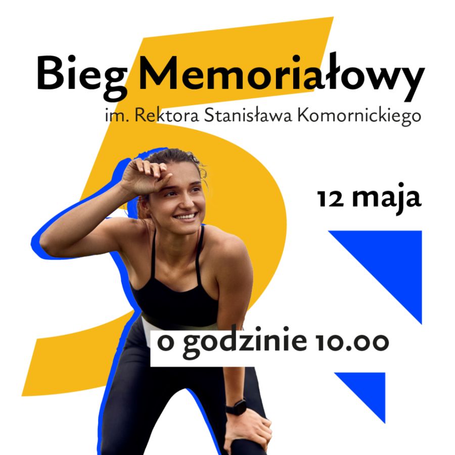 Plakat Biegu Memoriałowego im. Rektora Stanisława Komornickiego