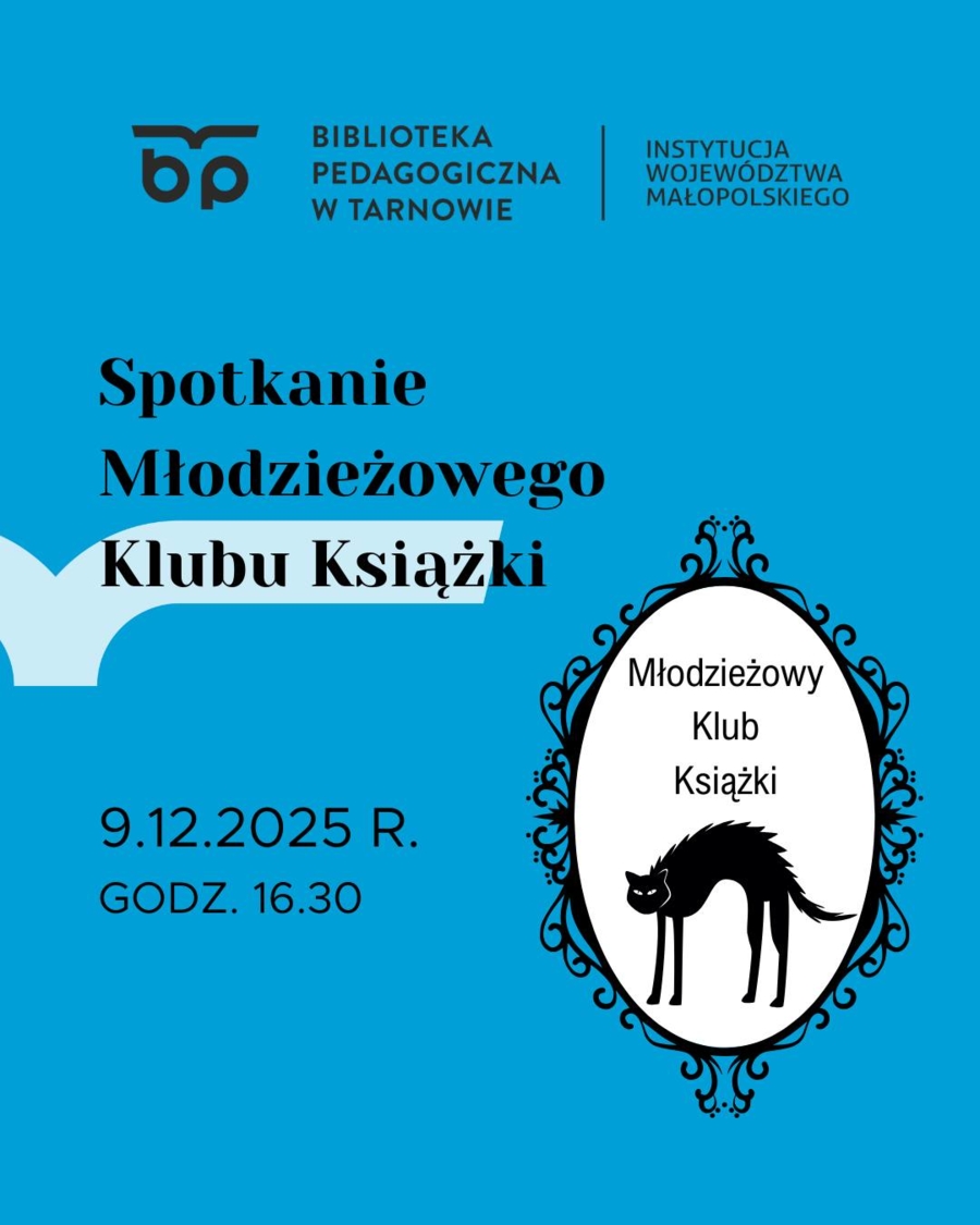 Plakat spotkania Młodzieżowego Domu Książki