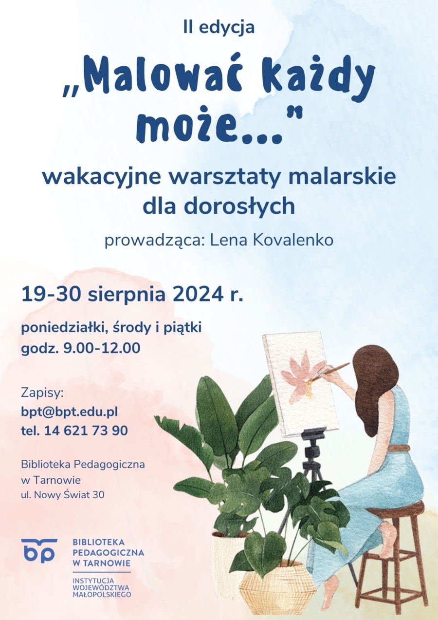 Plakat Wakacyjnych Warsztatów Malarskich