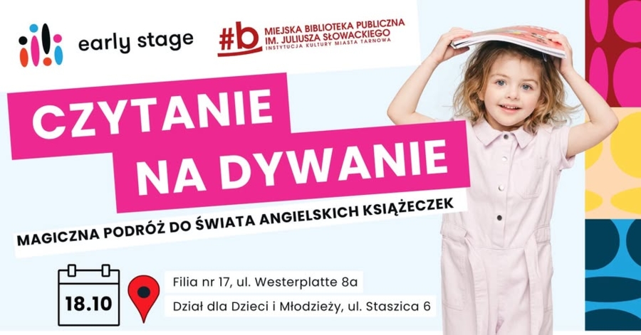 Plakat zajęć "Czytanie na dywanie"