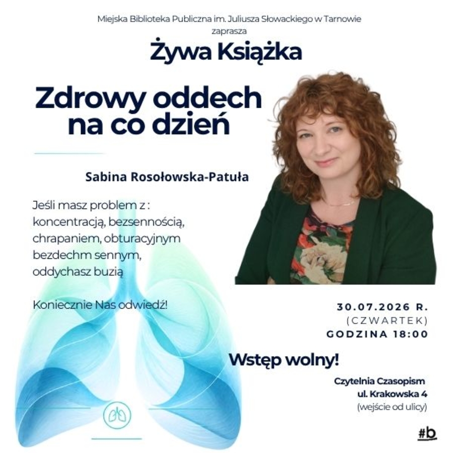 Plakat spotkania "Zdrowy oddech na co dzień"