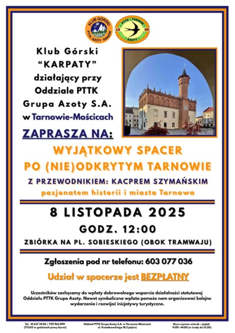 Plakat spaceru po Tarnowie