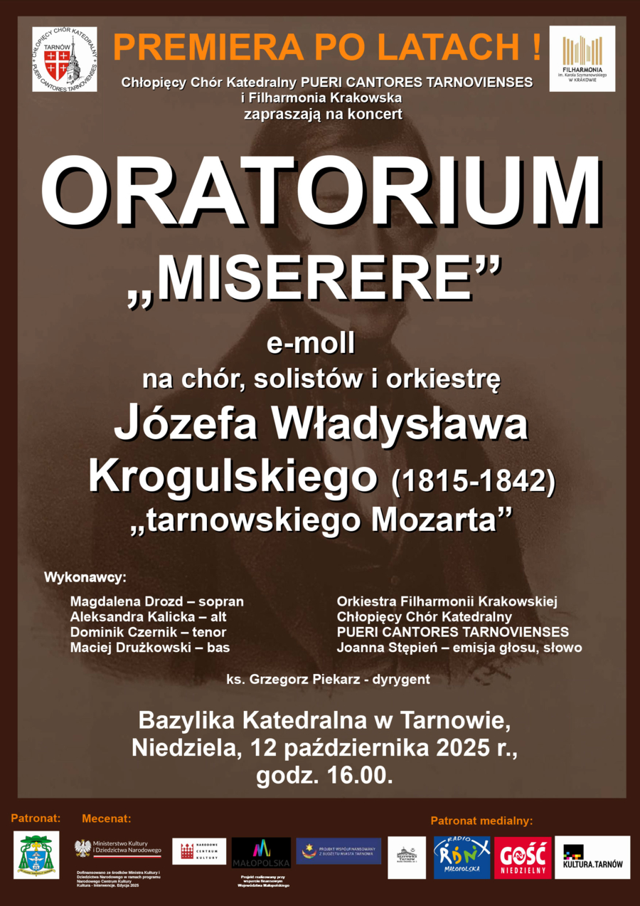 Plakat Oratorium "Miserere" Józefa Władysława Krogulskiego