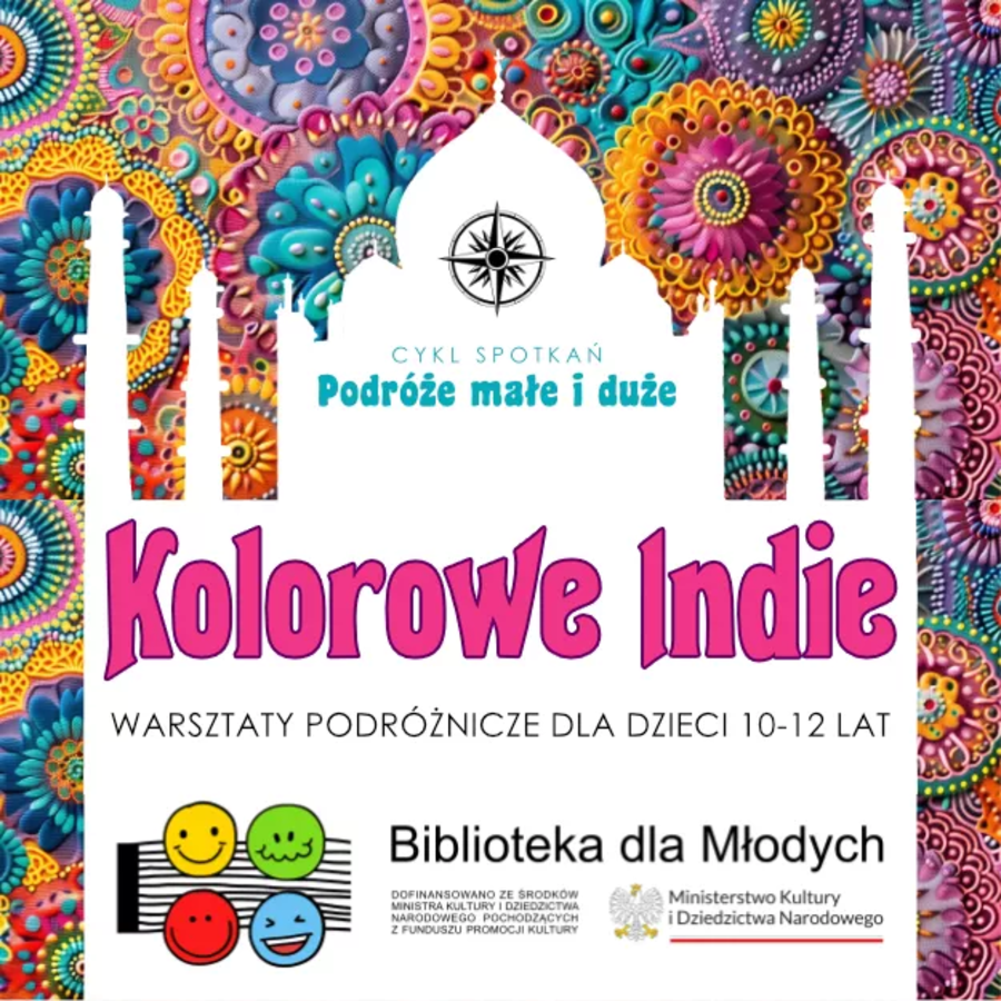 Plakat warsztatów "Kolorowe Indie"