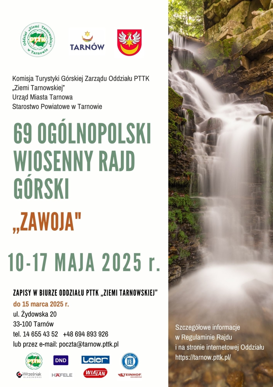 Plakat  69. Ogólnopolskiego Wiosennego Rajdu Górskiego „Zawoja”