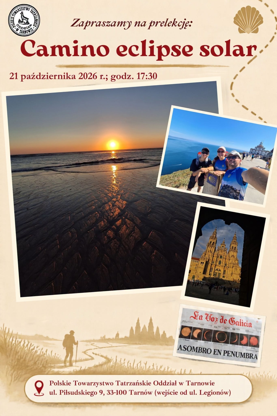 Plakat prelekcji "Camino eclipse solar"