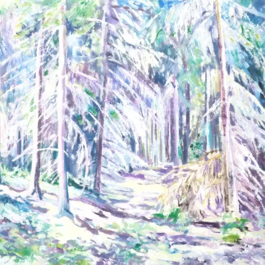 Obraz Anny Słowik "Las w blasku słońca"
