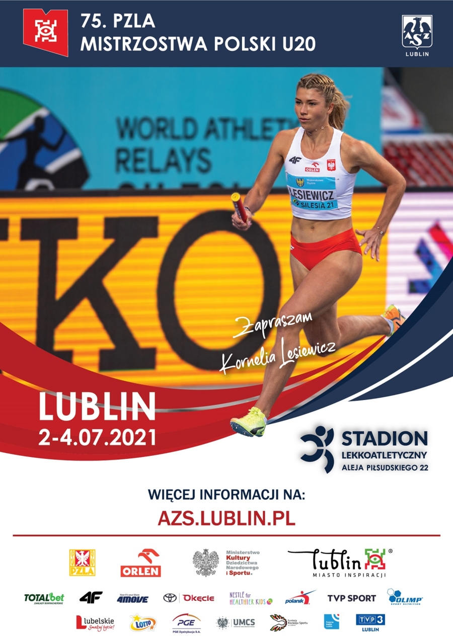 Plakat lekkoatletycznych Mistrzostw Polski U-20