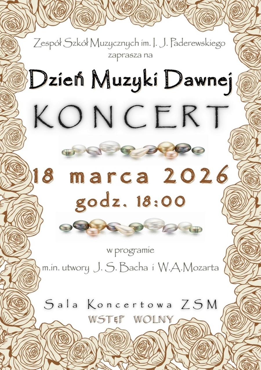 Plakat koncertu z okazji Dnia Muzyki Dawnej