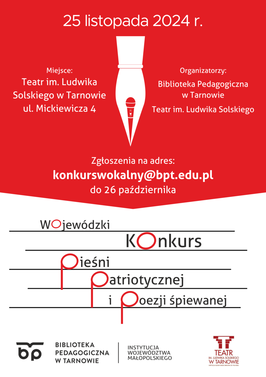 Plakat Wojewódzkiego Konkursu Pieśni Patriotycznej i Poezji Śpiewanej