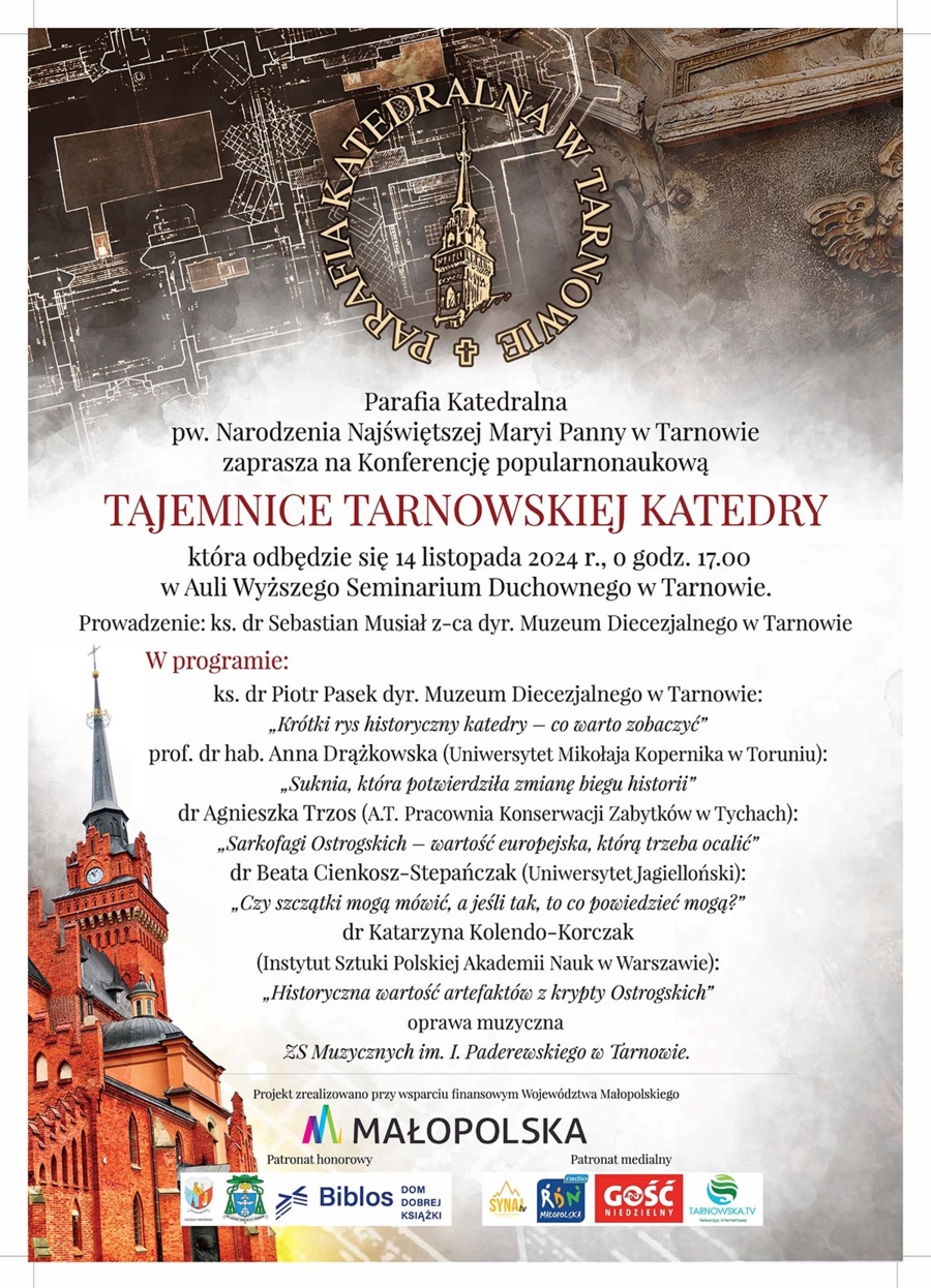 Plakat konferencji "Tajemnice tarnowskiej katedry"