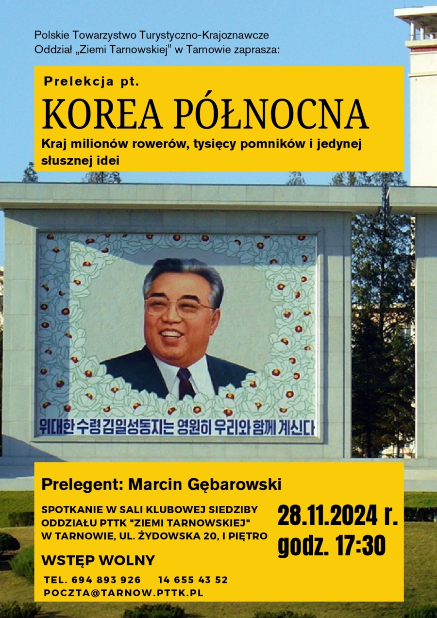 Plakat prelekcji o Korei Północnej