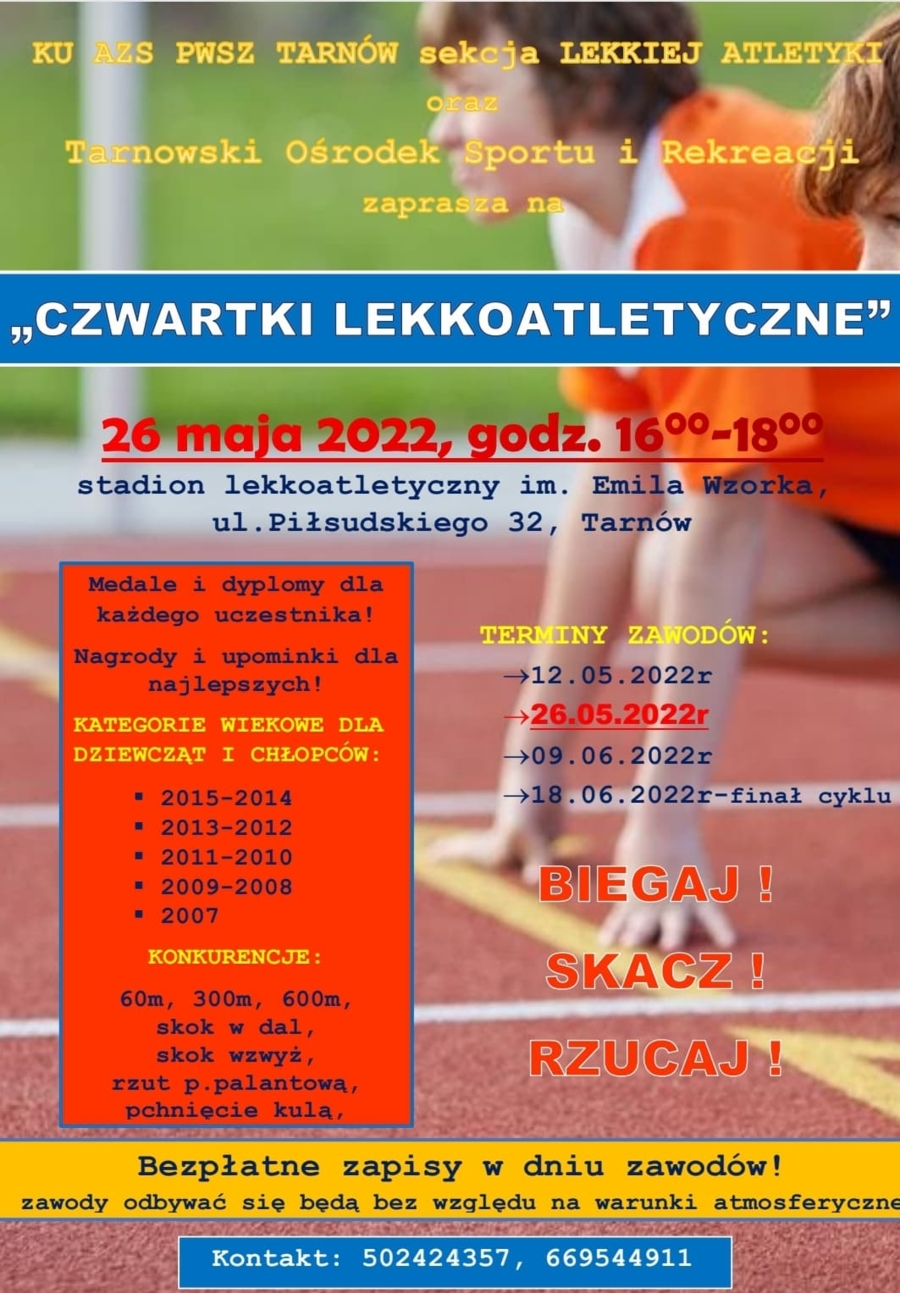 Plakat "Czwartków Lekkoatletycznych"