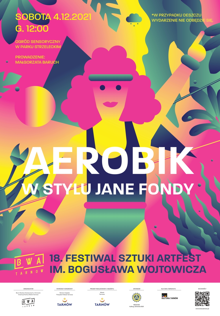plakat Artfest, aerobik w stylu Jane Fondy