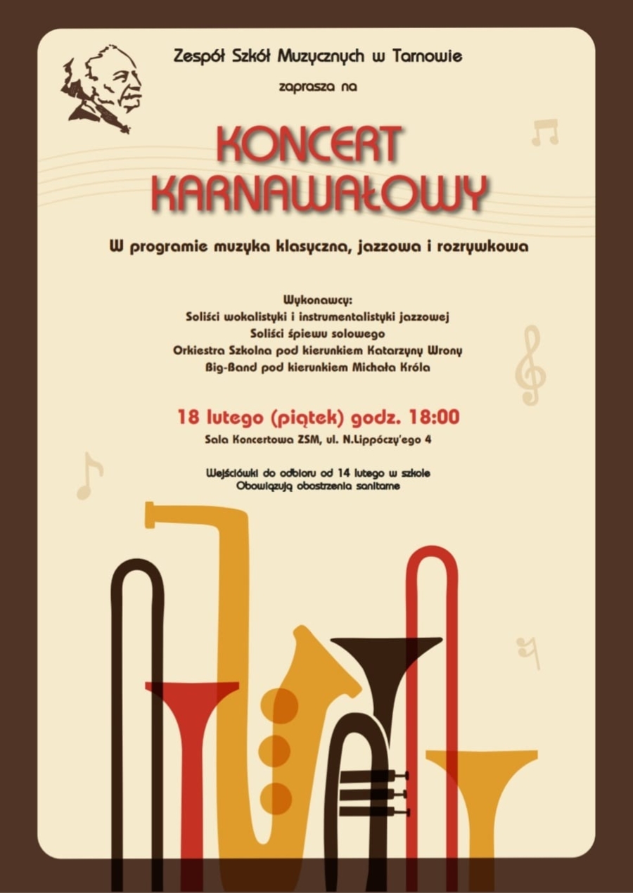 plakat Koncertu Karnawałowego w ZSM