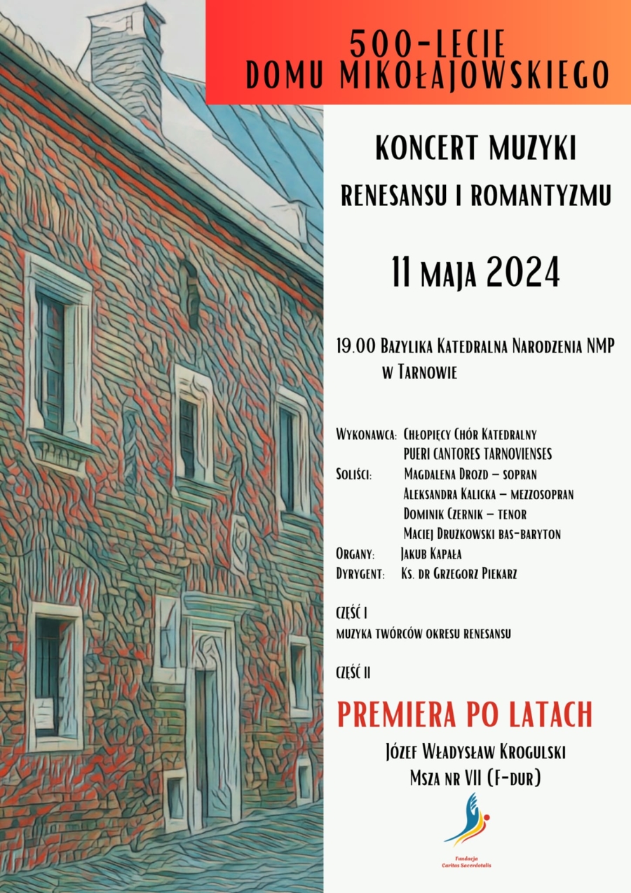 Plakat koncertu muzyki renesansu i romantyzmu