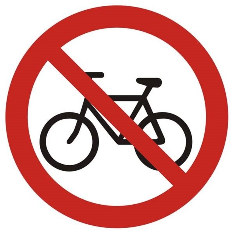 Znak zakazu jazdy rowerem