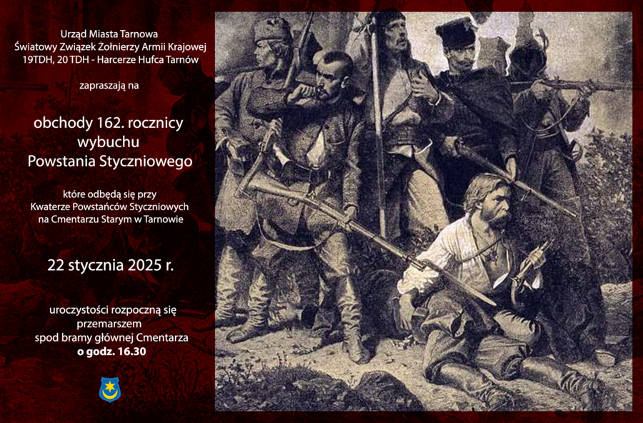 Plakat uroczystości z okazji rocznicy wybuchu Powstania Styczniowego