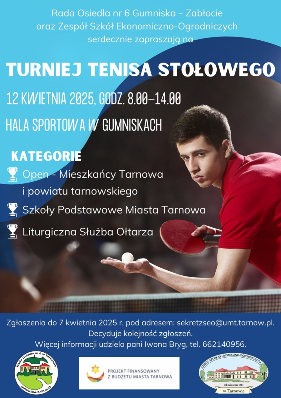 Plakat turnieju tenisa stołowego