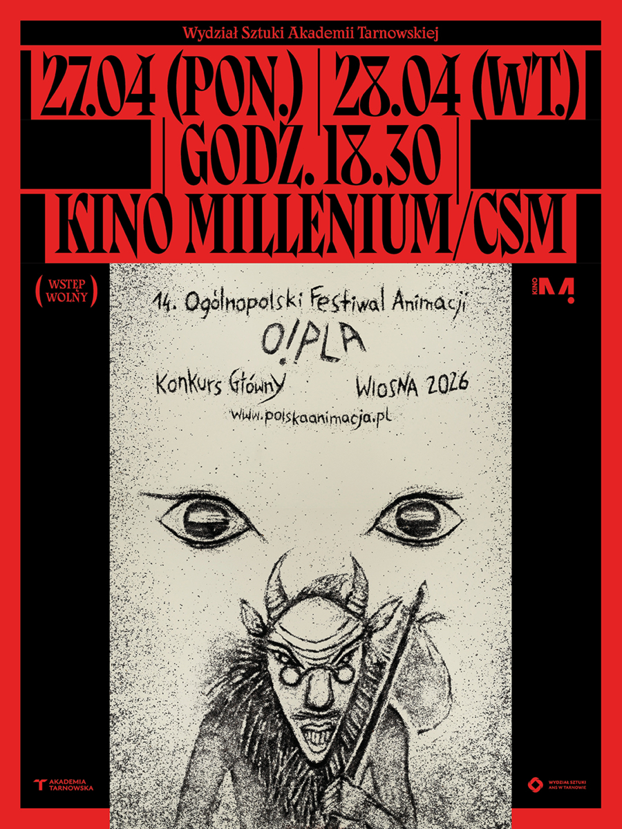 Plakat Ogólnopolskiego Festiwalu Animacji O!PLA