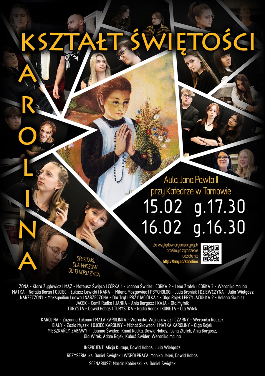 Plakat przedstawienia „Karolina – kształt świętości”