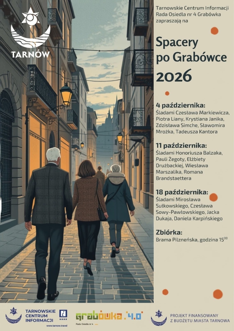 Plakat spacerów po Grabówce