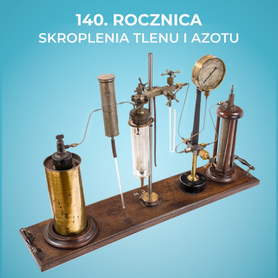 Plakat 140. rocznicy skroplenia tlenu i azotu