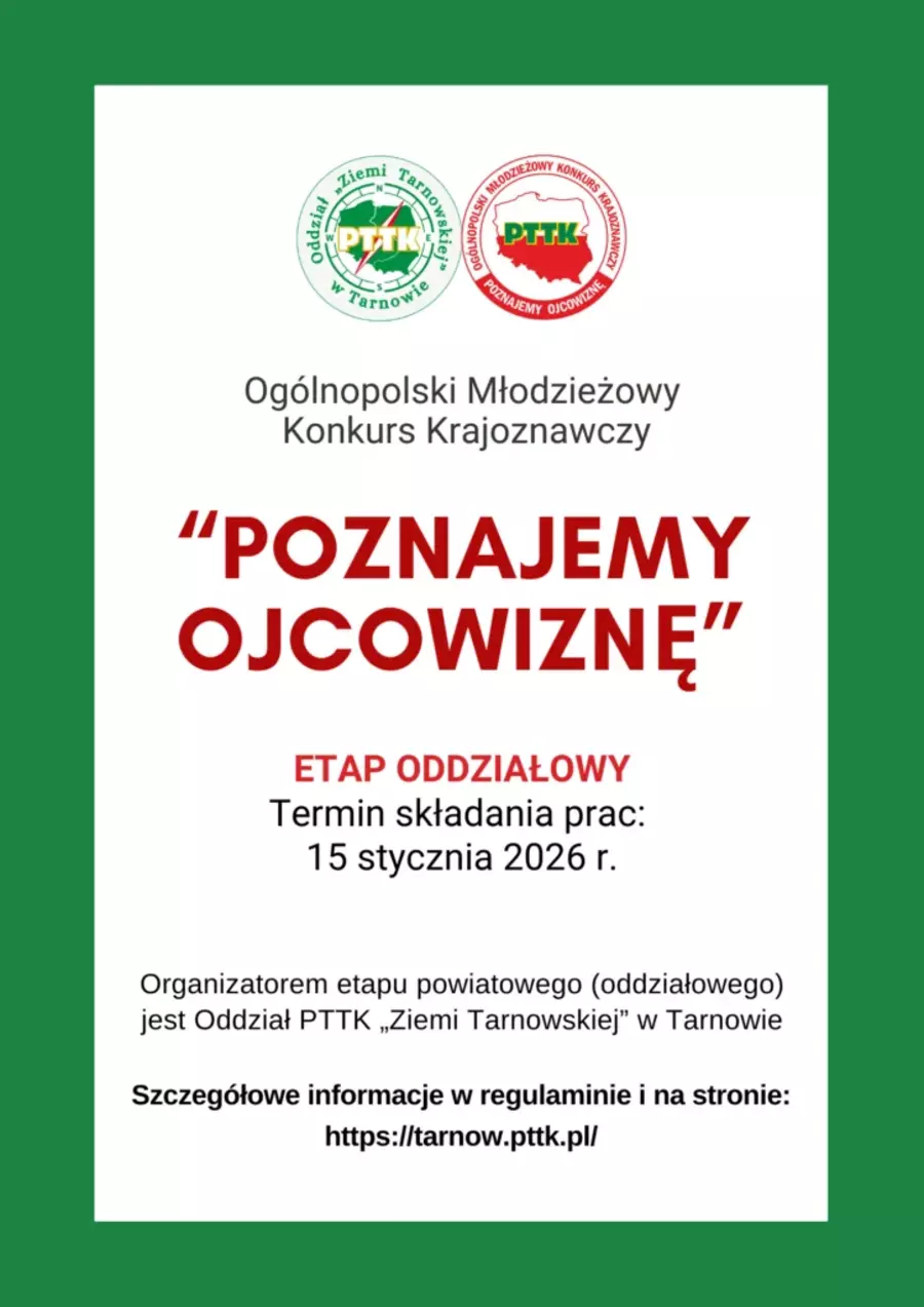 Plakat konkursu "Poznajemy Ojcowiznę"