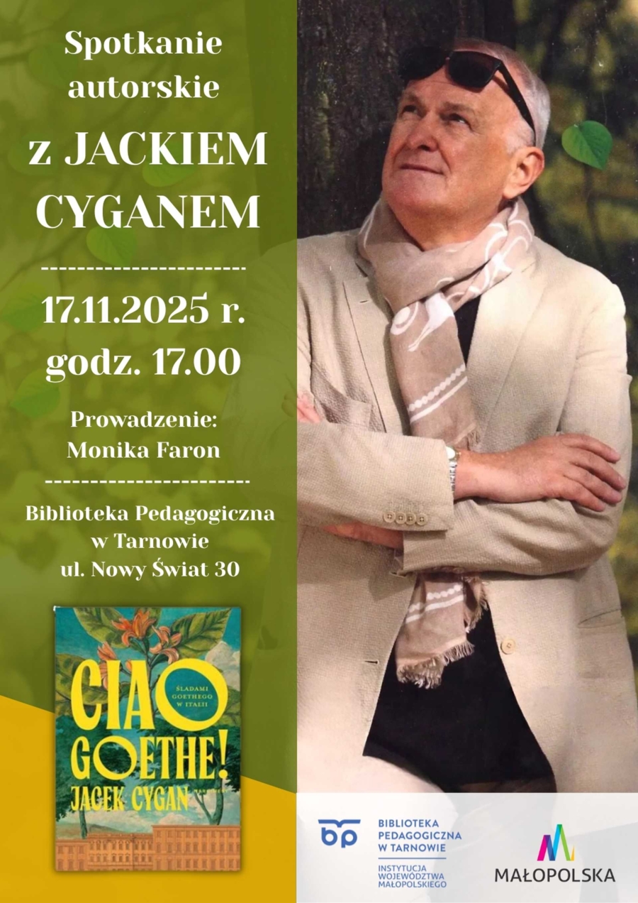 Plakat spotkania autorskiego z Jackiem Cyganem