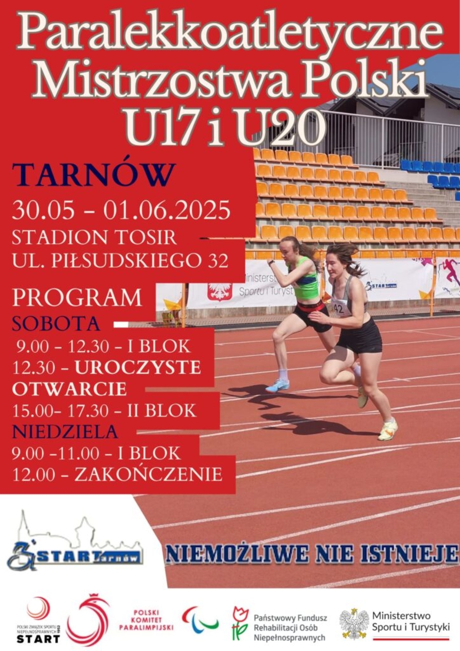 Plakat Paralekkoatletycznych Mistrzostw Polski U-17 i U-20