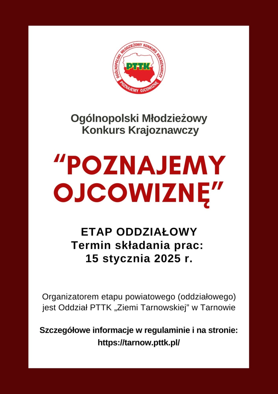 Plakat konkursu "Poznajemy Ojcowiznę"