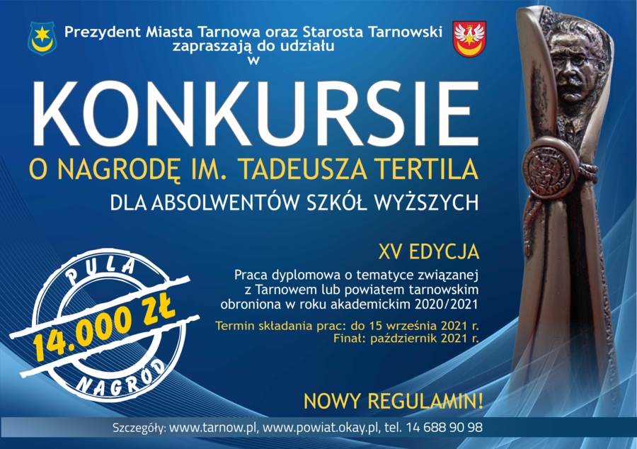 Plakat konkursu o nagrodę im. Tadeusza Tertila