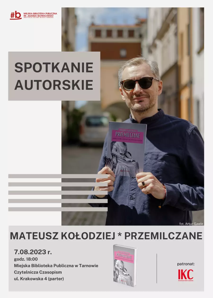 Plakat spotkania autorskiego z Mateuszem Kołodziejem
