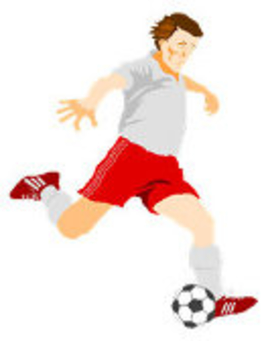 Изображение футболиста с мячом